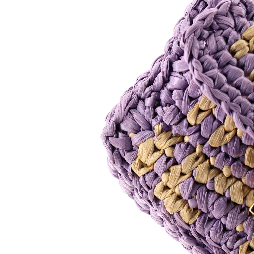 Fendi Nano Chain Baguette Charm Bag Zucca Raffia - Picture 6 of 6